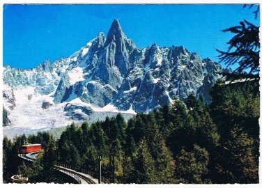 France Postcard Mont Blanc Chamonix Train Highest Alps