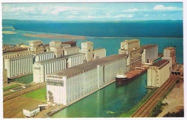 Ontario Postcard Port Arthur Fort William Grain Elevators