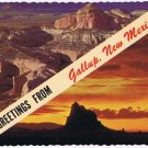 New Mexico Postcard Gallup Red Rocks Shiprock At Sunset