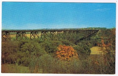 Illinois Postcard Chicago North Western Railway Bridge Des Moines River Valley