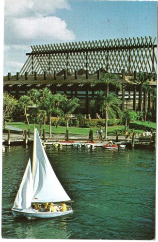 Florida Postcard Walt Disney World Polynesian Adventure Sailboat
