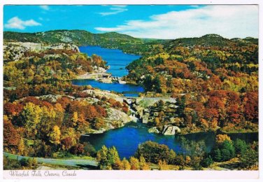 Whitefish Falls Ontario Postcard Aerial View Lake Autumn Trees