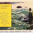 Burk's Falls Ontario Postcard Fisherman's Prayer FCN9