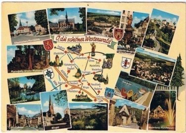 Older Germany Postcard Multiple Views Map