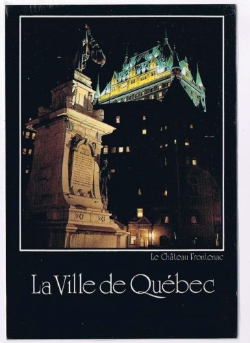 Quebec Laminated Postcard RPPC La Ville de Quebec City Chateau Frontenac