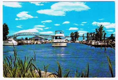 Sarnia Ontario Postcard Bluewater Bridge Yachts Boats Lake St Clair