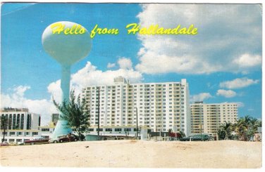 Florida Postcard Hollywood Hallandale Beach Boulevard