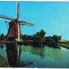 Holland Postcard Land of Windmills On Canal