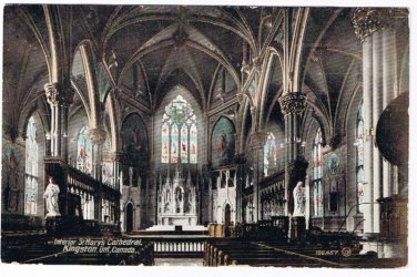 Kingston Ontario Postcard Interior St Mary's Cathedral