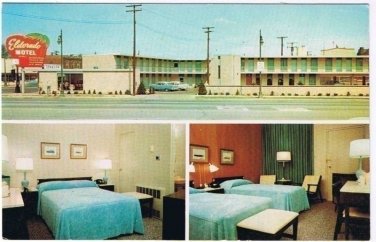 Detroit Michigan Postcard Eldorado Motel 1950s cars