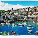 United Kingdom Postcard England Devon Brixham Harbour William of Orange Statue
