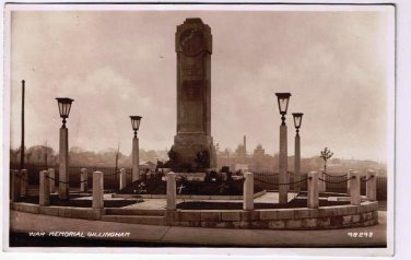 Gillingham England Postcard War Memorial Valentine 1926