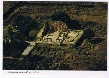 Holy Land Postcard Capernaum Ancient Synagogue Sea of Galilee