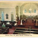 Virginia Postcard Richmond St John's Church Interior View