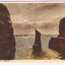 UK Postcard Scotland Leaving Dunbar Harbour RPPC