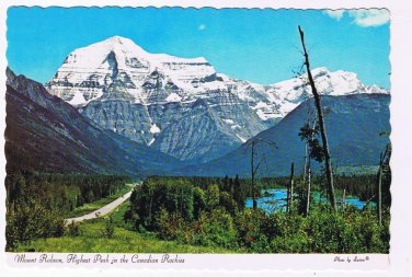 Alberta Postcard Mount Robson Highest Peak Canadian Rockies