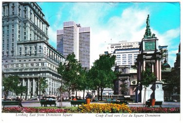 Quebec Postcard Montreal Looking East From Dominion Square