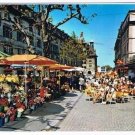 Switzerland Postcard Geneva La Place du Molard People Sidewalk Cafe
