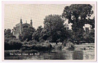 England Postcard Eton College Chapel and River