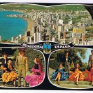 Spain Postcard Benidorm Panoramic View Colorful Costumes