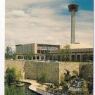 Texas Postcard San Antonio River Convention Theatre Tower of Americas