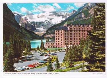 Alberta Postcard Banff National Park Chateau Lake Louise Courtyard
