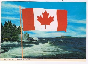 Ontario Postcard Maple Leaf Canadian Flag Ocean Shoreline