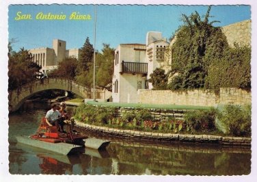 Texas Postcard San Antonio River Landscaped Banks
