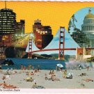 California Postcard The Golden State Multi View