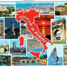Italy Postcard Rimini Multi View Town Beach Boats
