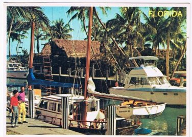 Florida Postcard Waterway Boats Docks