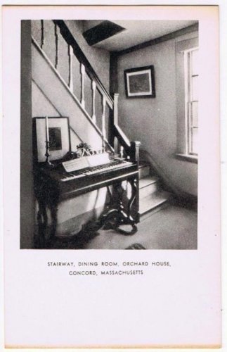 Concord Massachusetts Postcard Orchard House Stairway Dining Room Alcott