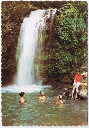 Grenada West Indies Postcard Annandale Falls River Bathing