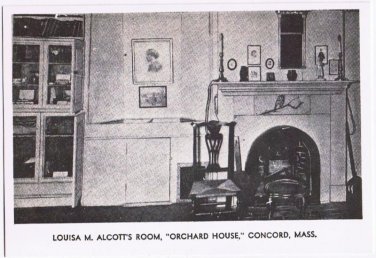 Concord Massachusetts Postcard Orchard House Louisa's Room Alcott