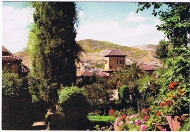 Spain Postcard Granada Alhambra Partal Gardens