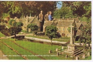 Bourton-On-The-Water England Postcard River & Memorial Model Village