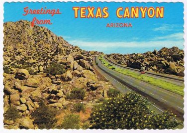 Arizona Postcard Benson Wilcox Texas Canyon