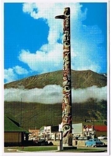 Jasper Alberta Postcard Totem Pole
