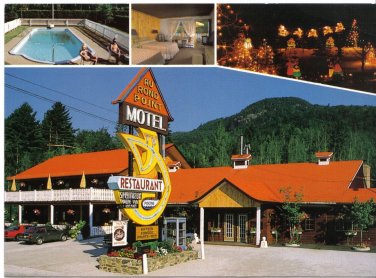 Quebec Postcard Magog Au Rond Point Motel Restaurant
