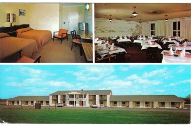 New York Postcard Manchester Abbott's Motel Steak Out Restaurant
