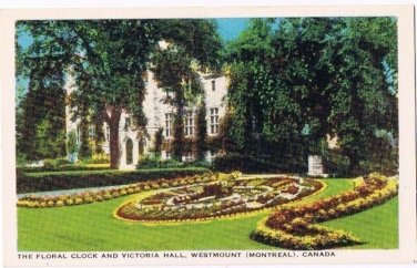 Montreal Quebec Postcard Westmount Victoria Hall Floral Clock