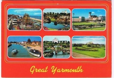 England Postcard Great Yarmouth Multi View Bottons Funfair Anchor Gardens Model