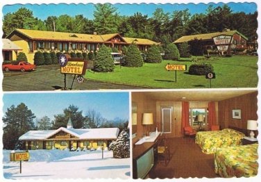 Glens Falls New York Postcard Alpenhaus Motel Advertising Scalloped Edge