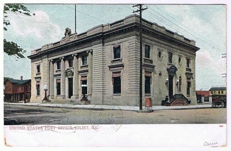 Joliet Illinois Postcard United States Post Office 1907