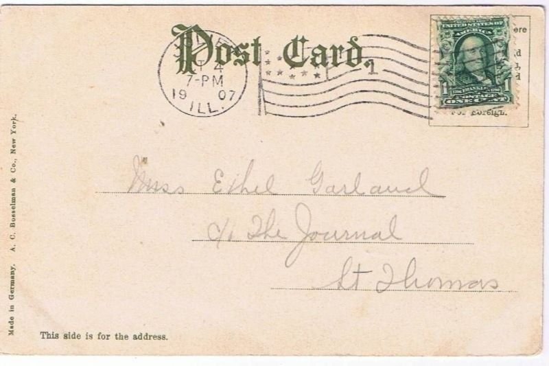 Joliet Illinois Postcard United States Post Office 1907