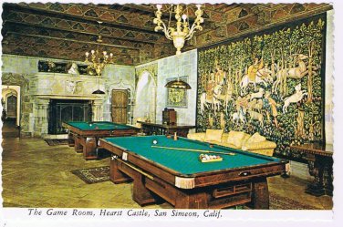 California Postcard San Simeon Hearst Castle Game Room
