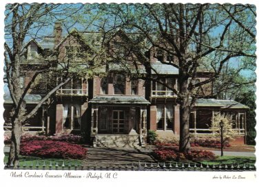 North Carolina Postcard Raleigh Executive Mansion North Blount St