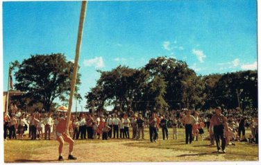 Antigonish Nova Scotia Postcard Highland Games Tossing The Caber