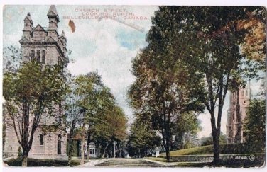 Belleville Ontario RPPC Postcard Church Street Looking North