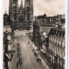 Belgium Postcard Brussels Cathedral & St Gudule Street Old Cars